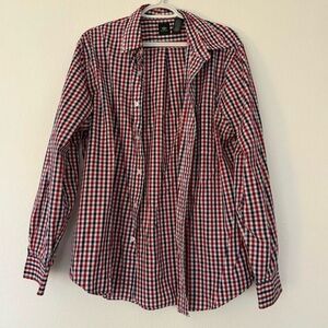 Dockers Red and Black Plaid Casual Shirt